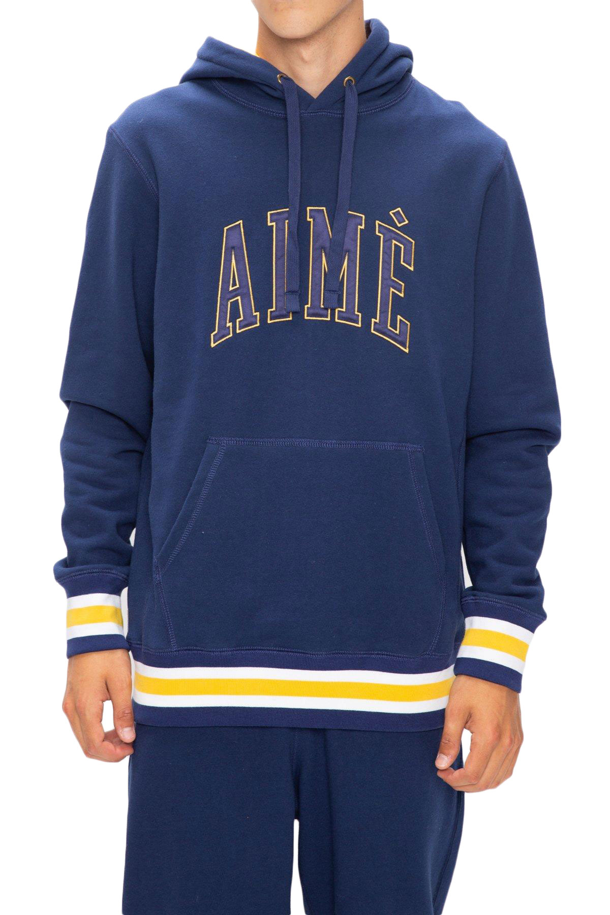 AIME LEON DORE Men's Navy 20oz Terry Collegiate Hoodie NWT | eBay