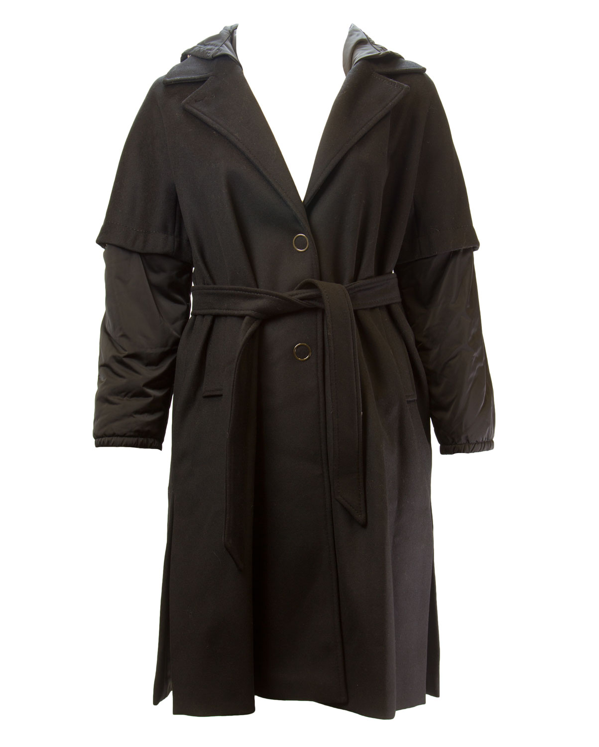 MARINA RINALDI Women's Black Tarina Adjustable Sleeve Coat 12W / 21 ...
