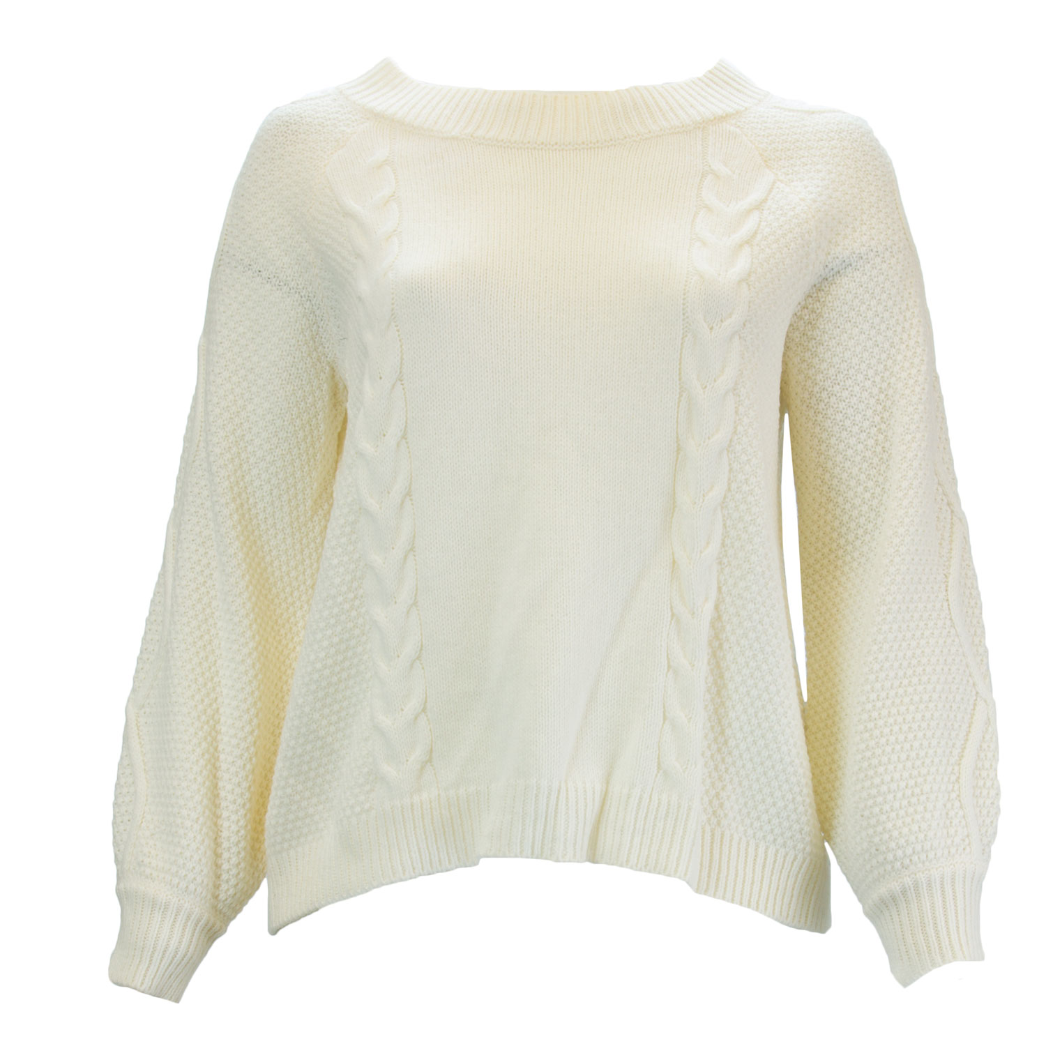 MARINA RINALDI Women's White Agile Cable Knit Sweater Medium $325 NWT ...
