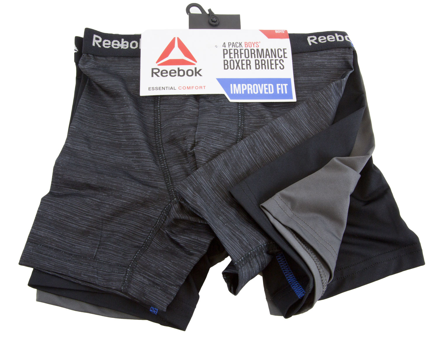 REEBOK Boy's 4 Pack Performance Boxer Briefs NEW – Walk Into Fashion