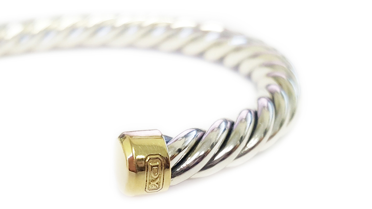 DAVID YURMAN Men's Cable Classic Cuff Bracelet w/ 18K Gold Sz M 675