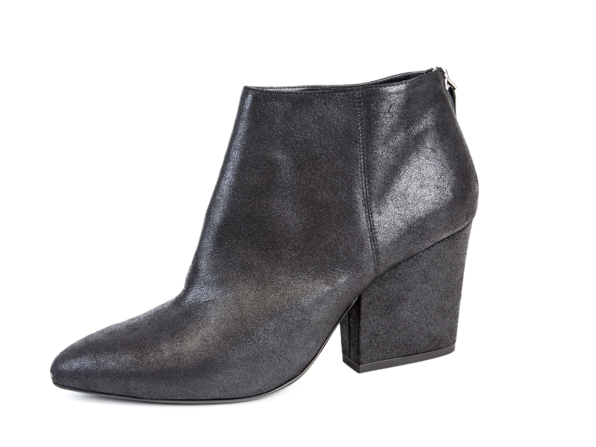 Sacco Black Leather Ankle Booties 