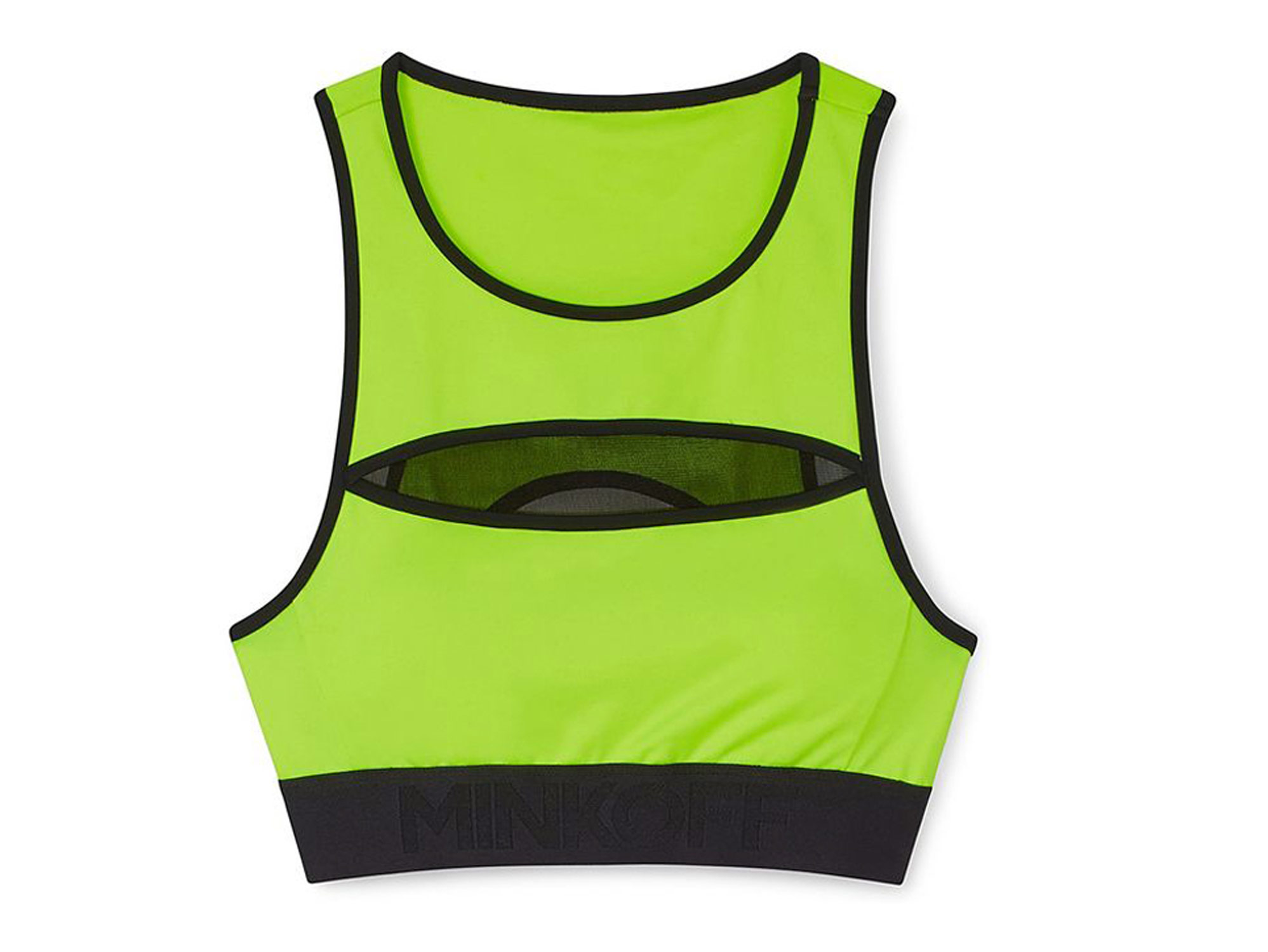 neon green sports bra